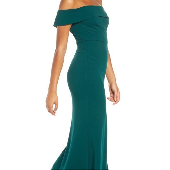 Lulus off-the-shoulder Mermaid Evening Gown Green Size XL - Picture 3 of 13